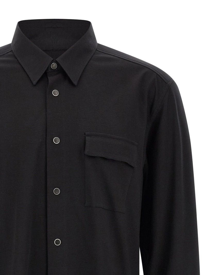 Kiton Black Cotton Blouse