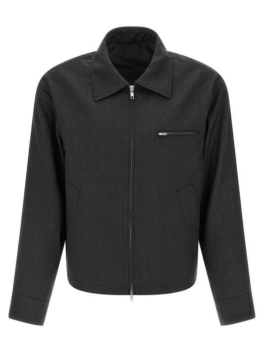 MFPEN Gray Wool Postal Full-Length Jacket for Men
