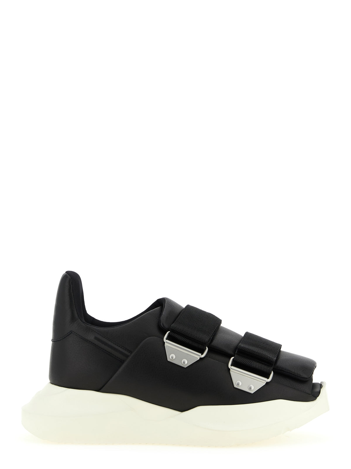 Rick Owens Burritogeth Black Calfskin Athletic Sneakers