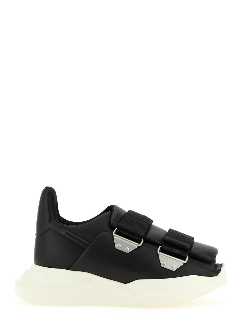 Rick Owens Burritogeth Black Calfskin Athletic Sneakers