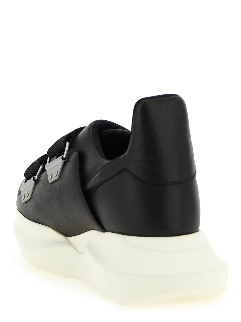 Rick Owens Burritogeth Black Calfskin Athletic Sneakers
