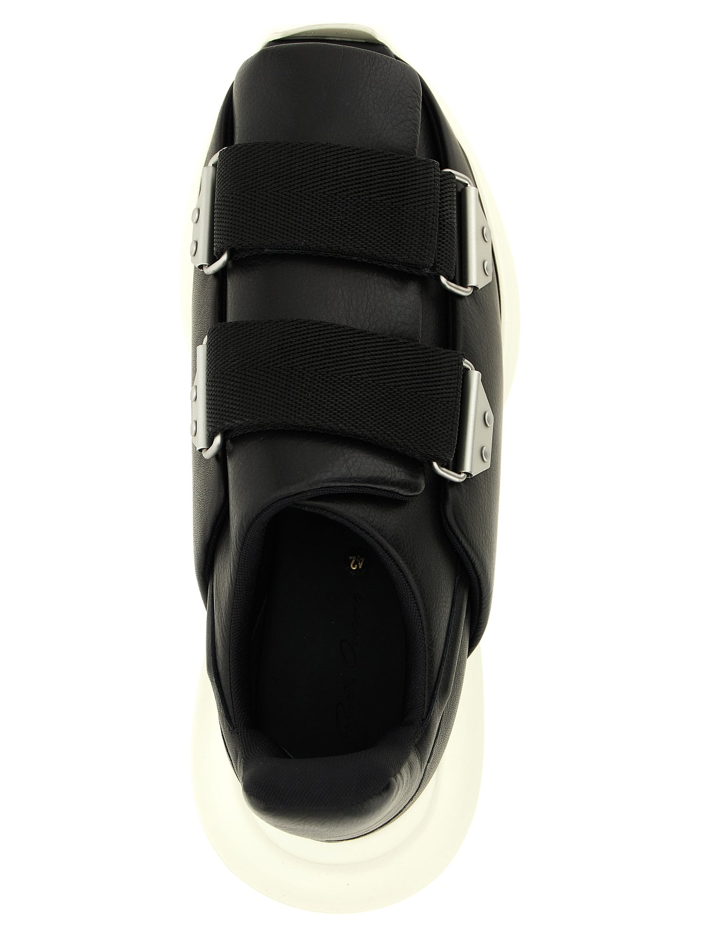 Rick Owens Black Calfskin Athletic Sneakers