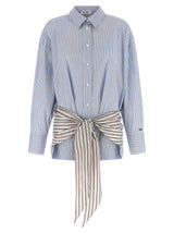 La robe courte en coton bleu The Attico