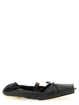 MM6 Maison Margiela Black Cowhide Ballet Flats for Women
