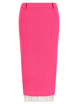 Jupe midi The Attico en laine vierge fuchsia