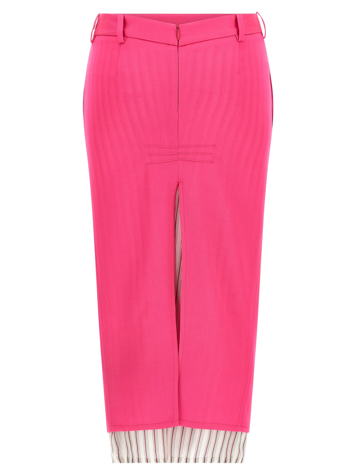 Jupe midi The Attico en laine vierge fuchsia