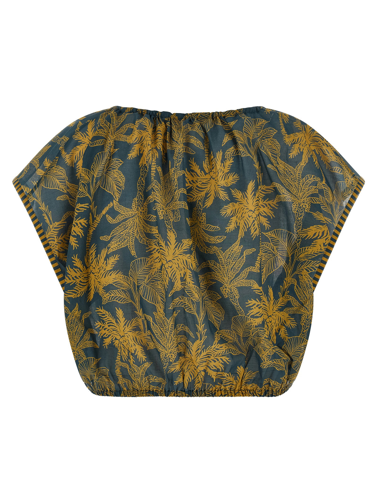 Eres Multicolor Cotton Pattern Shirt - Crocodile Crop Top