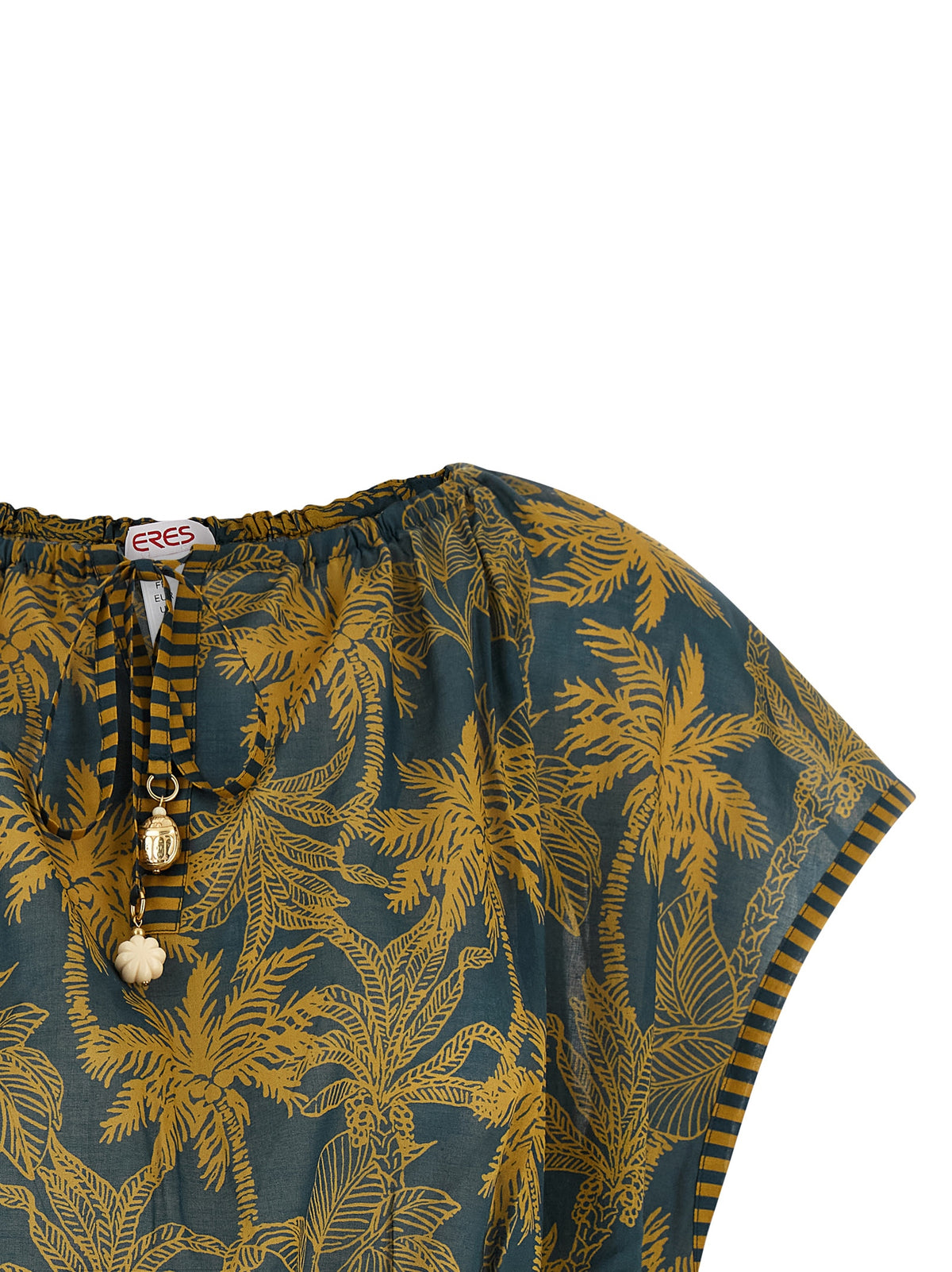 Eres Multicolor Cotton Pattern Shirt - Crocodile Crop Top