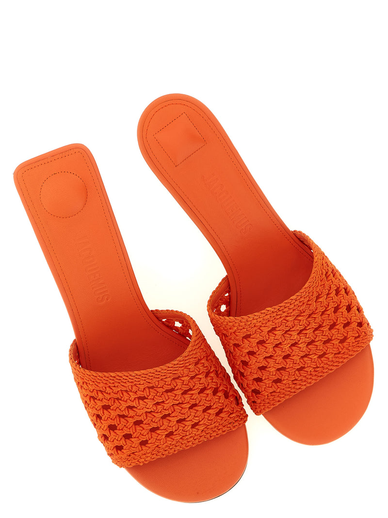 Jacquemus Sandales à plateforme en polyester orange
