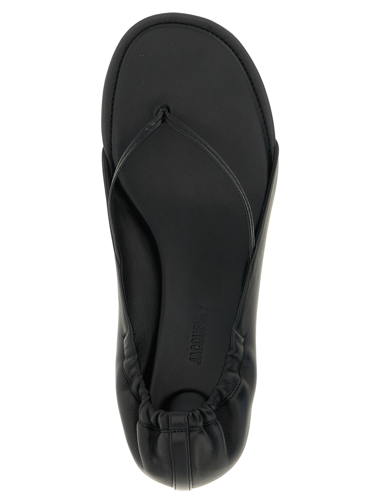 Sandales plates Jacquemus en cuir d'agneau noir