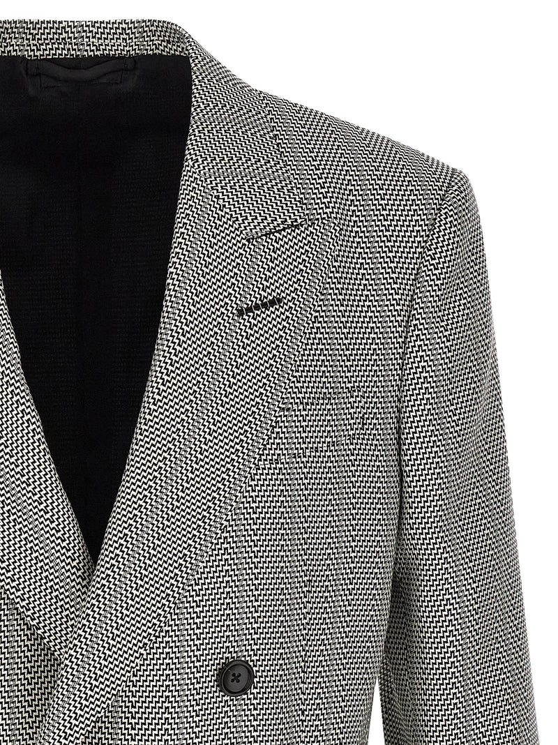 Blazer bicolore en soie Tom Ford