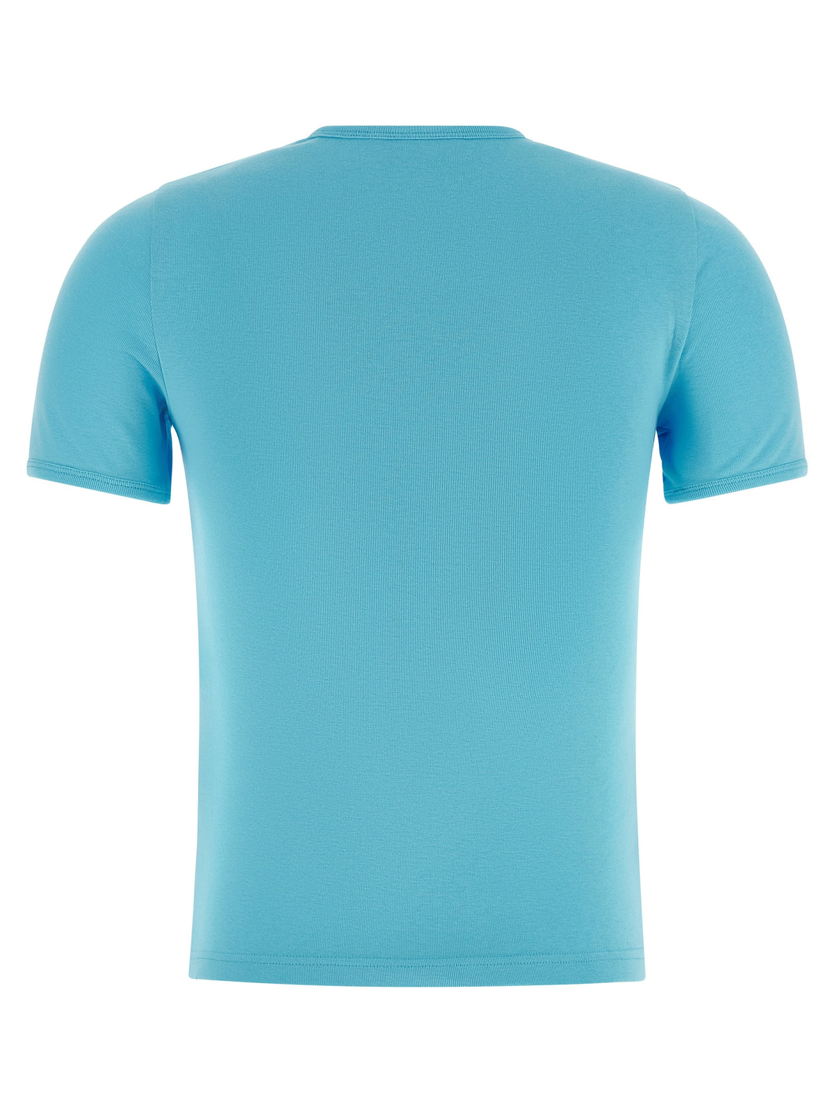 Courrèges Blue Cotton T-Shirt - Signature Contrast Logo