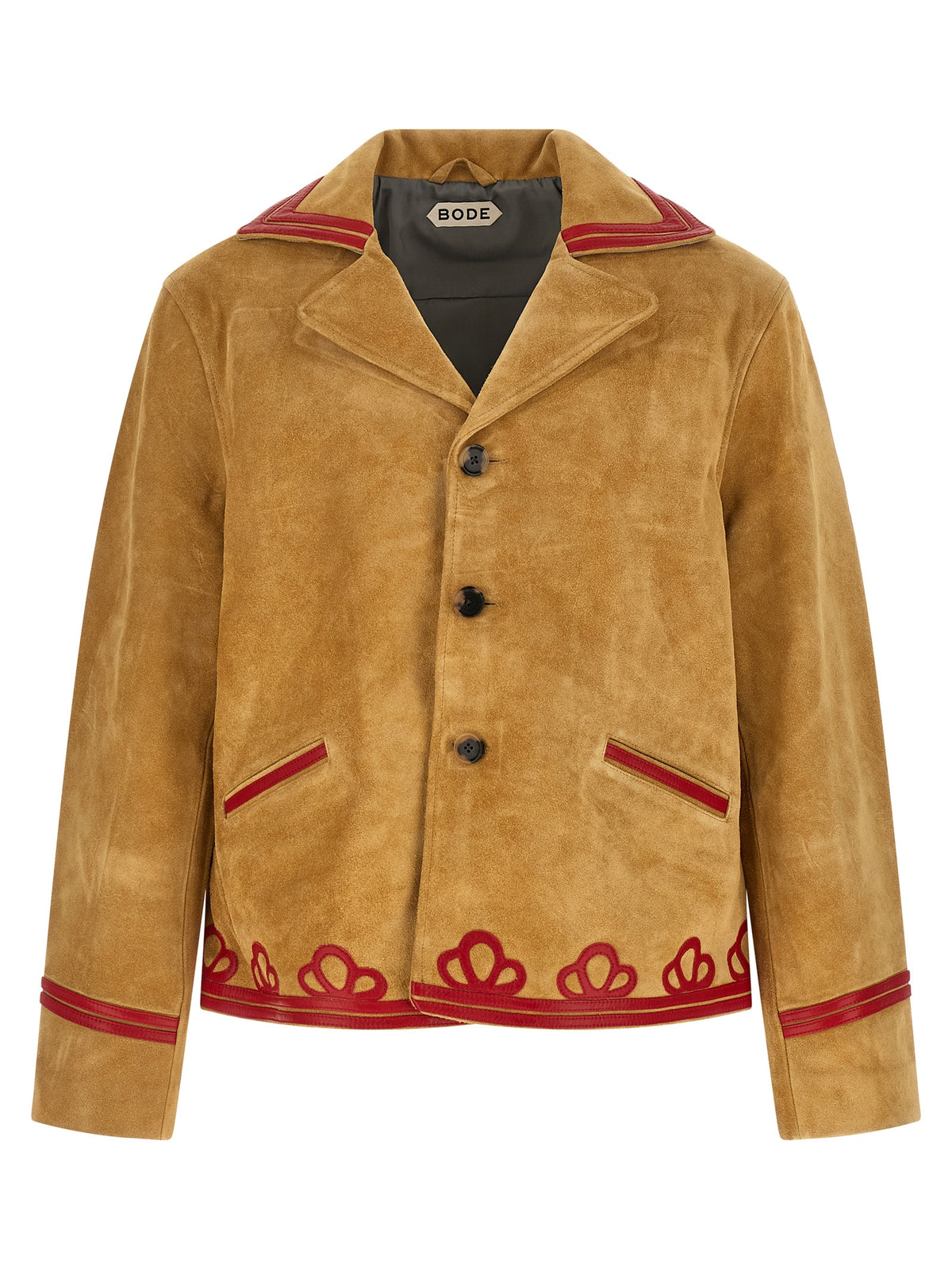 Blouson en cuir de vachette beige BODE
