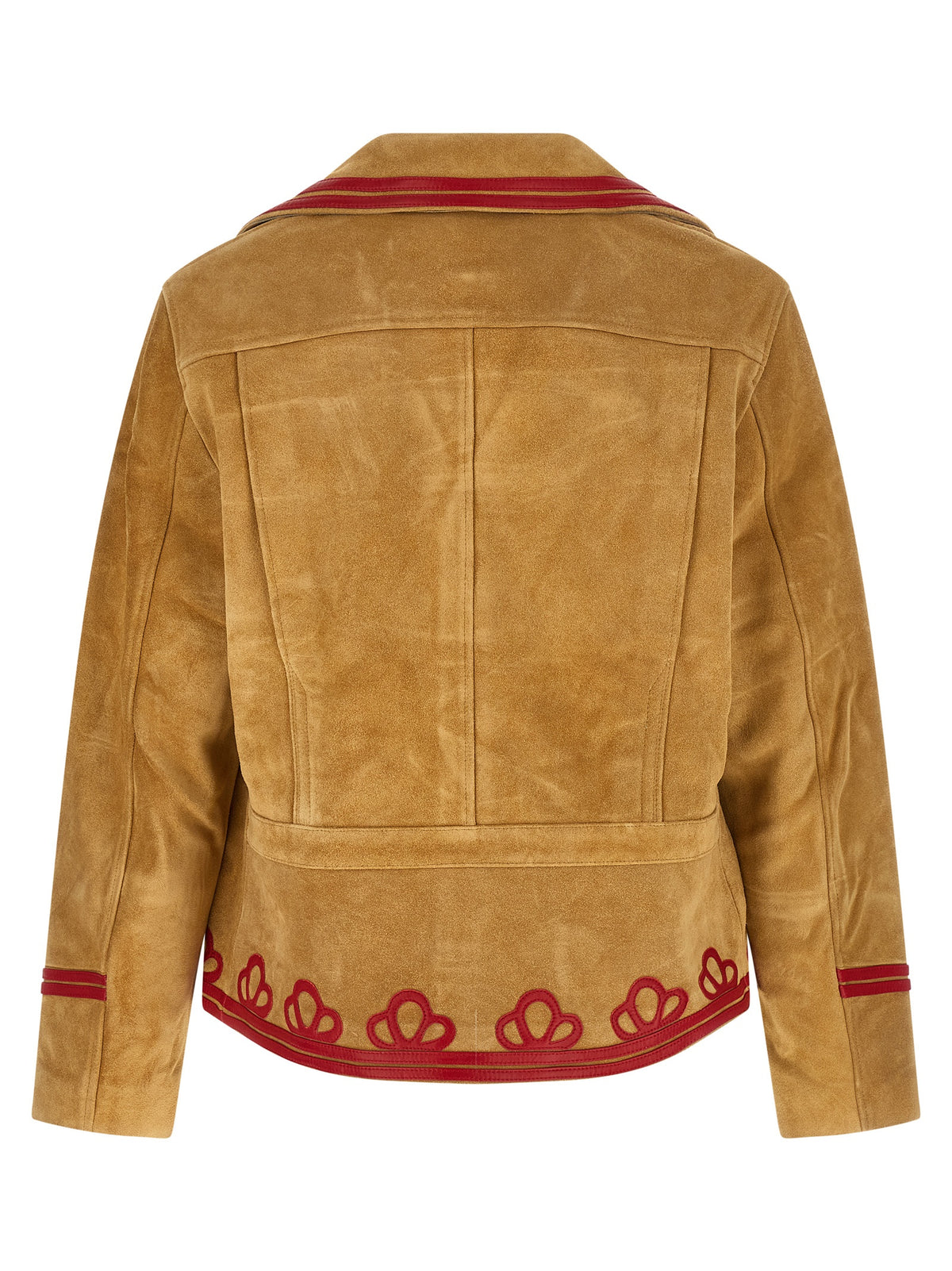 Blouson en cuir de vachette beige BODE