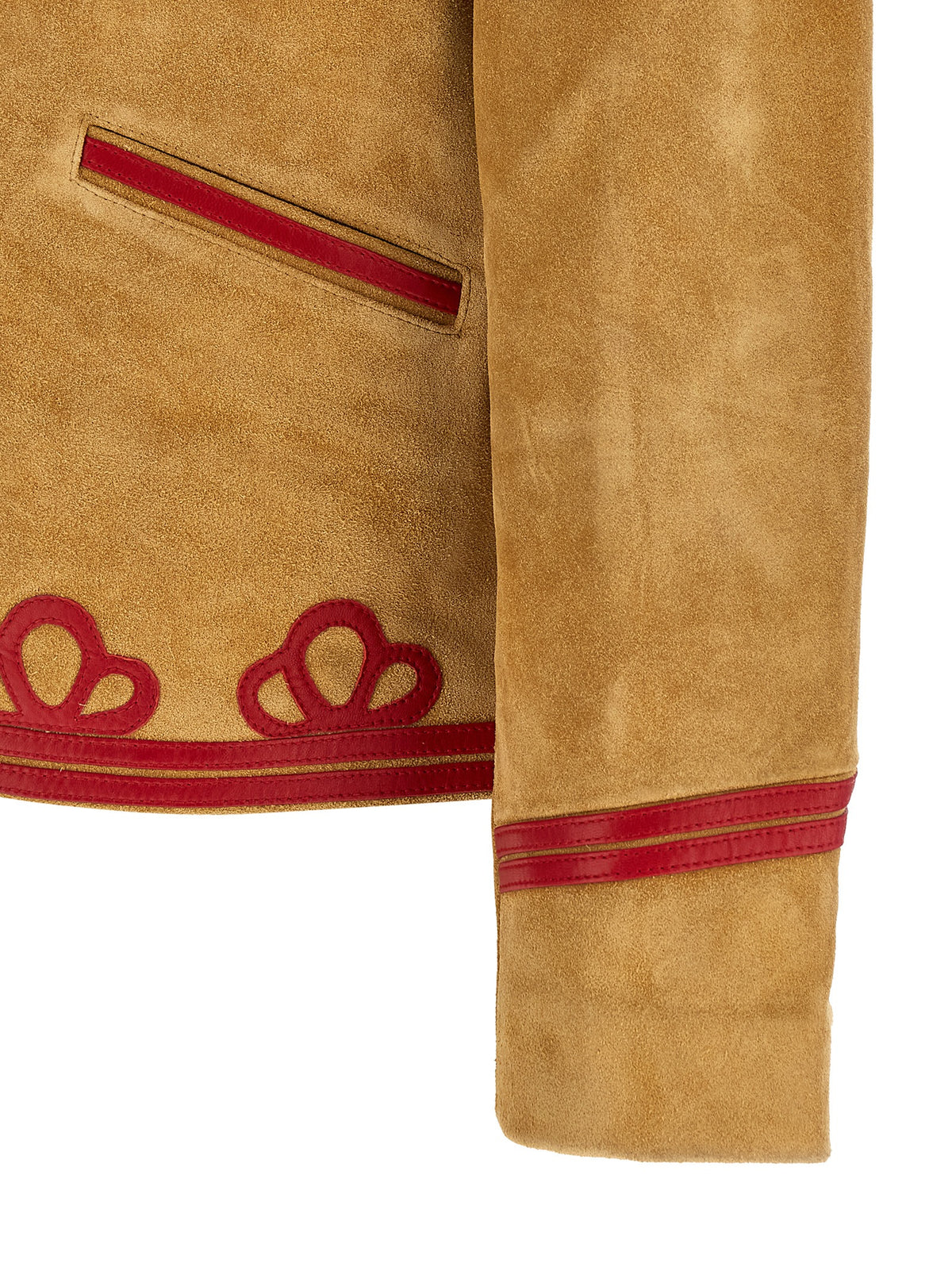 Blouson en cuir de vachette beige BODE