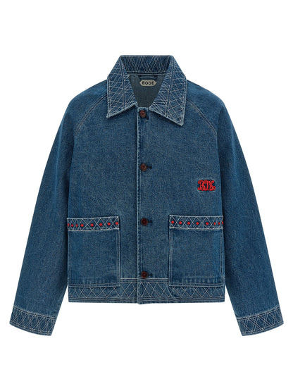 BODE Blue Cotton Denim Jacket