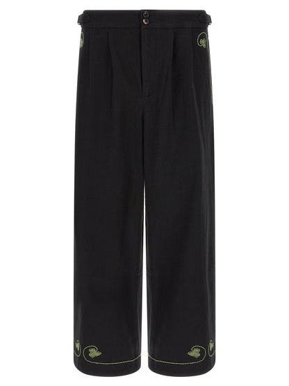 BODE Black Cotton Casual Pants