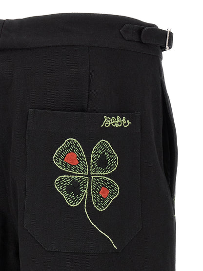BODE Black Cotton Casual Pants