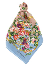 Foulard en soie bleu Dolce & Gabbana