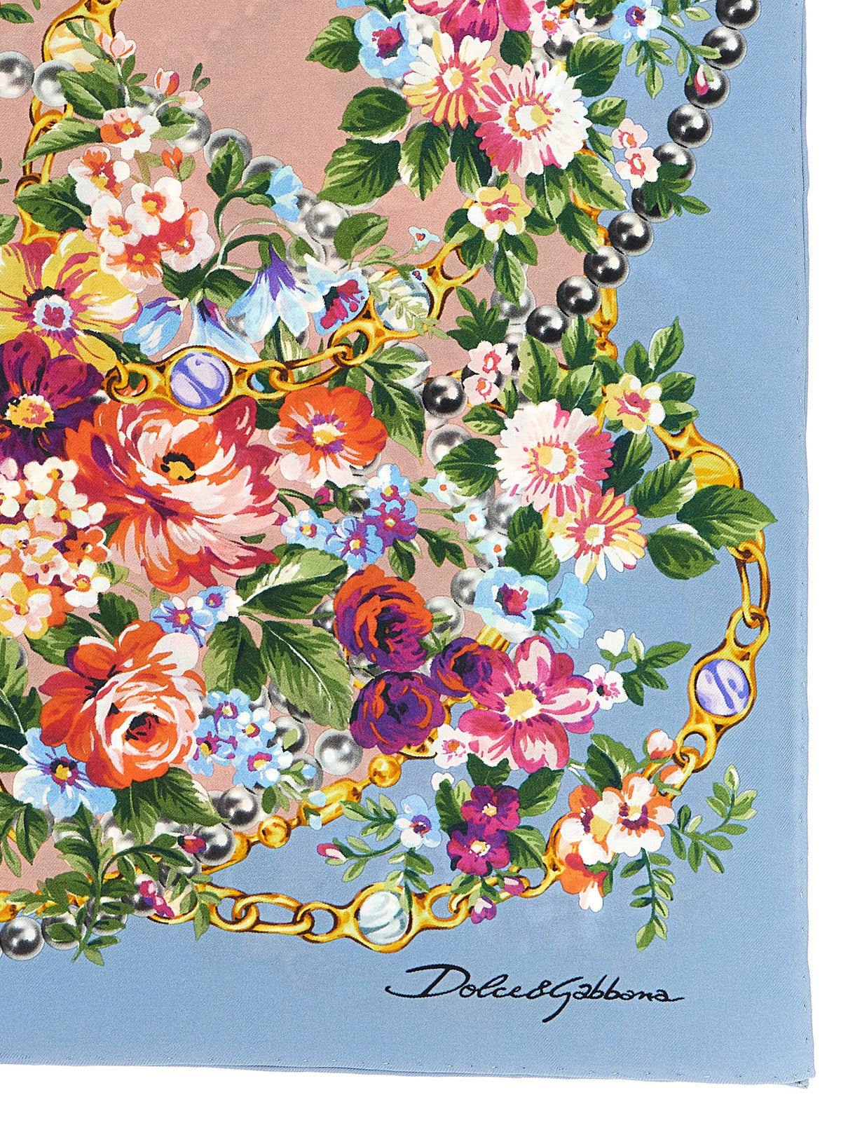 Foulard en soie bleu Dolce & Gabbana