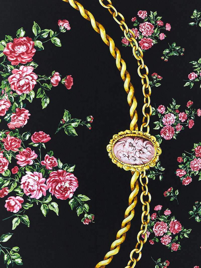 Écharpe en soie noire Dolce &amp; Gabbana