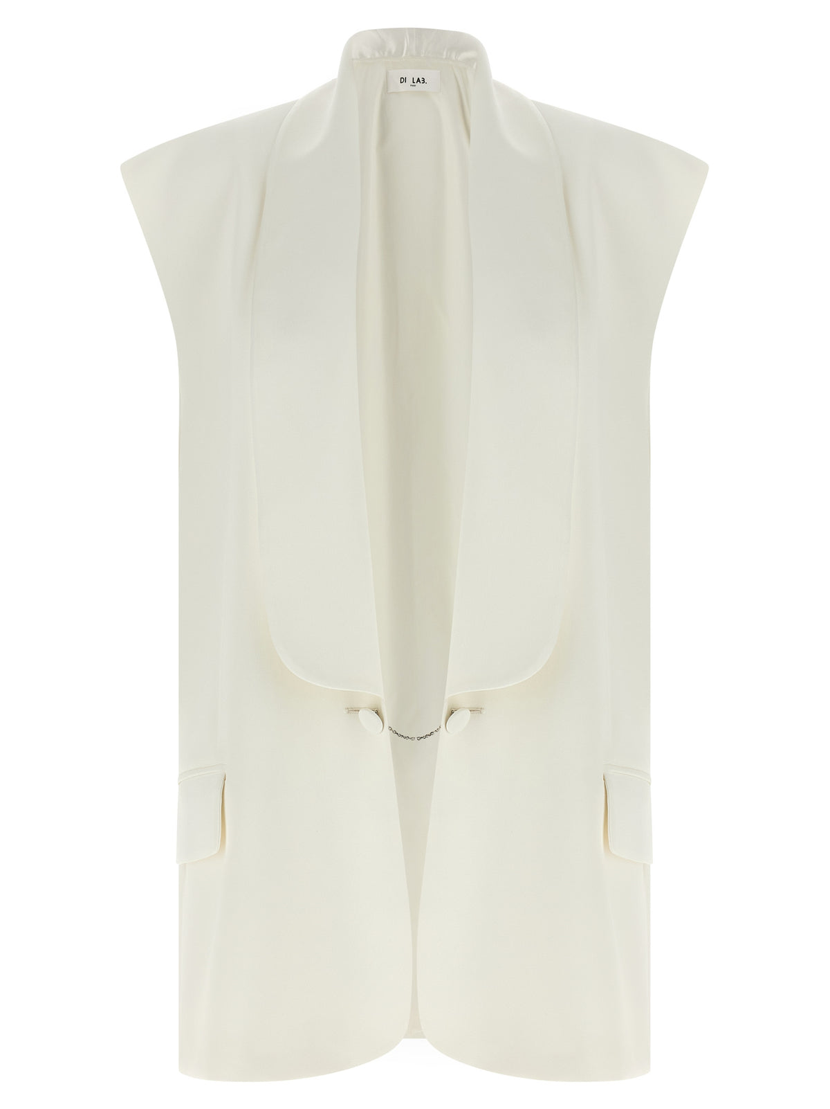 DI.LA3 PARI' White Viscose Sleeveless Jacket