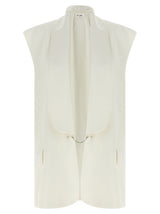 DI.LA3 PARI' White Viscose Sleeveless Jacket