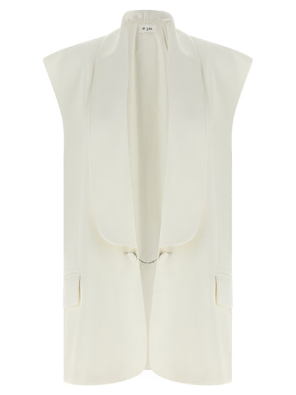 DI.LA3 PARI' White Viscose Sleeveless Jacket
