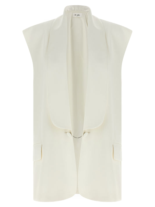 DI.LA3 PARI' White Viscose Sleeveless Jacket