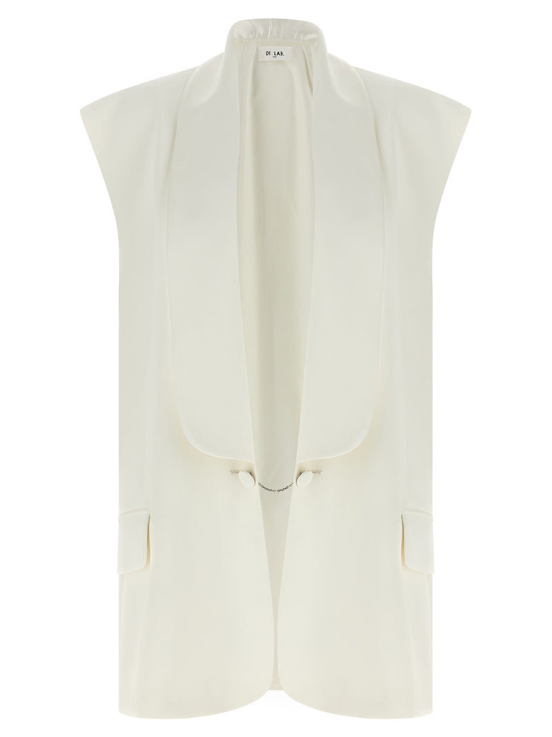 DI.LA3 PARI' White Viscose Sleeveless Jacket