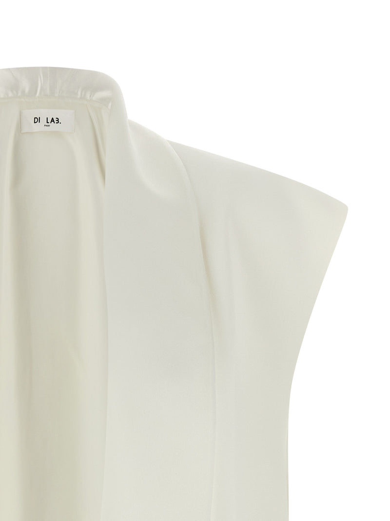 DI.LA3 PARI' White Viscose Sleeveless Jacket