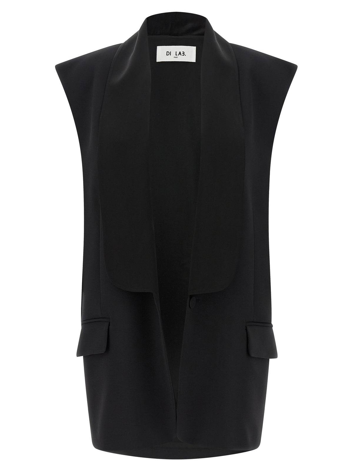 DI.LA3 PARI' Black Viscose Sleeveless Jacket for Women