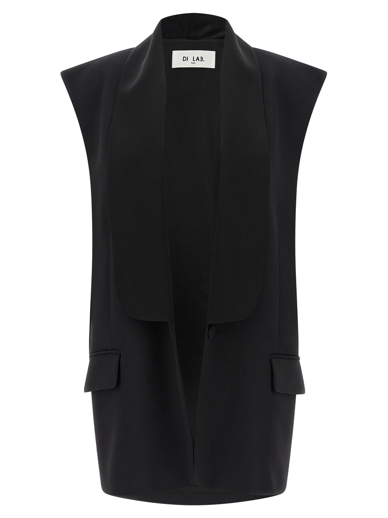 DI.LA3 PARI' Black Viscose Sleeveless Jacket for Women