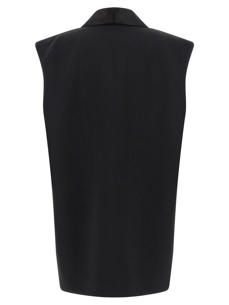 DI.LA3 PARI' Black Viscose Sleeveless Jacket for Women