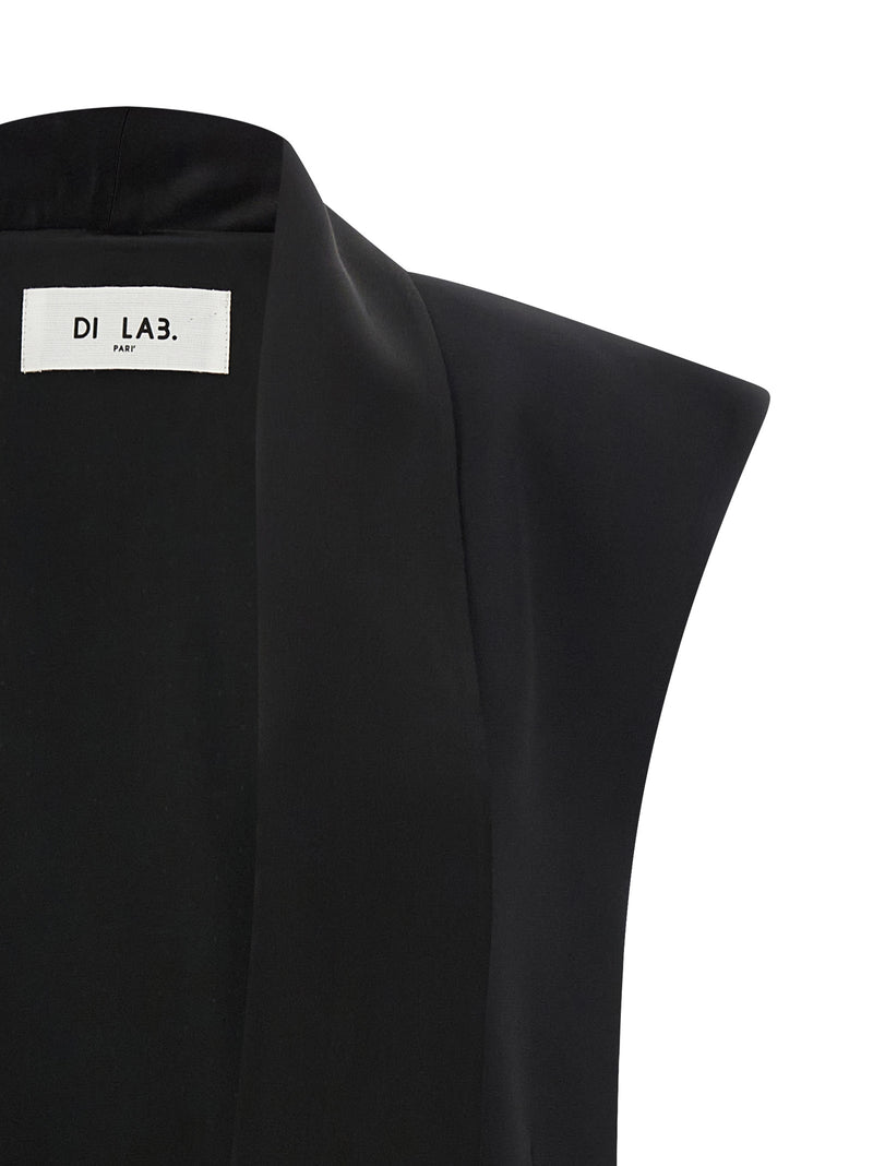 DI.LA3 PARI' Black Viscose Sleeveless Jacket for Women
