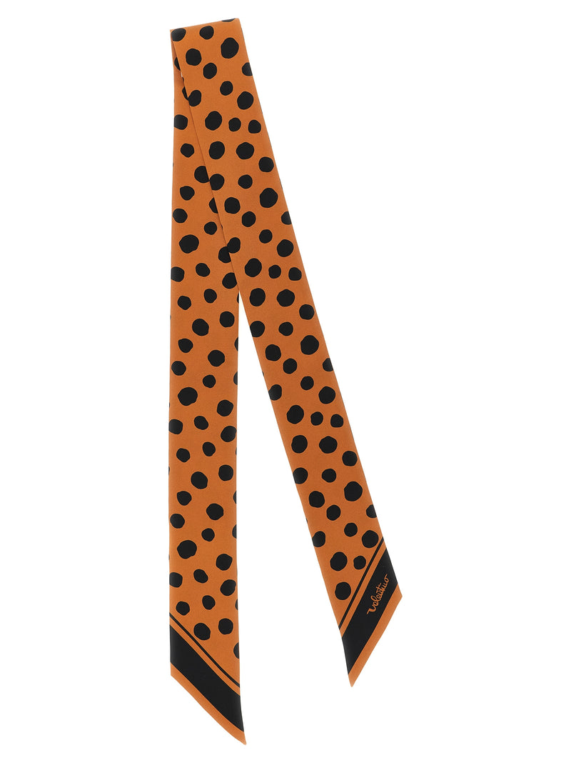 Valentino Garavani Brown Silk Foulard - Pois Dalmata Pattern