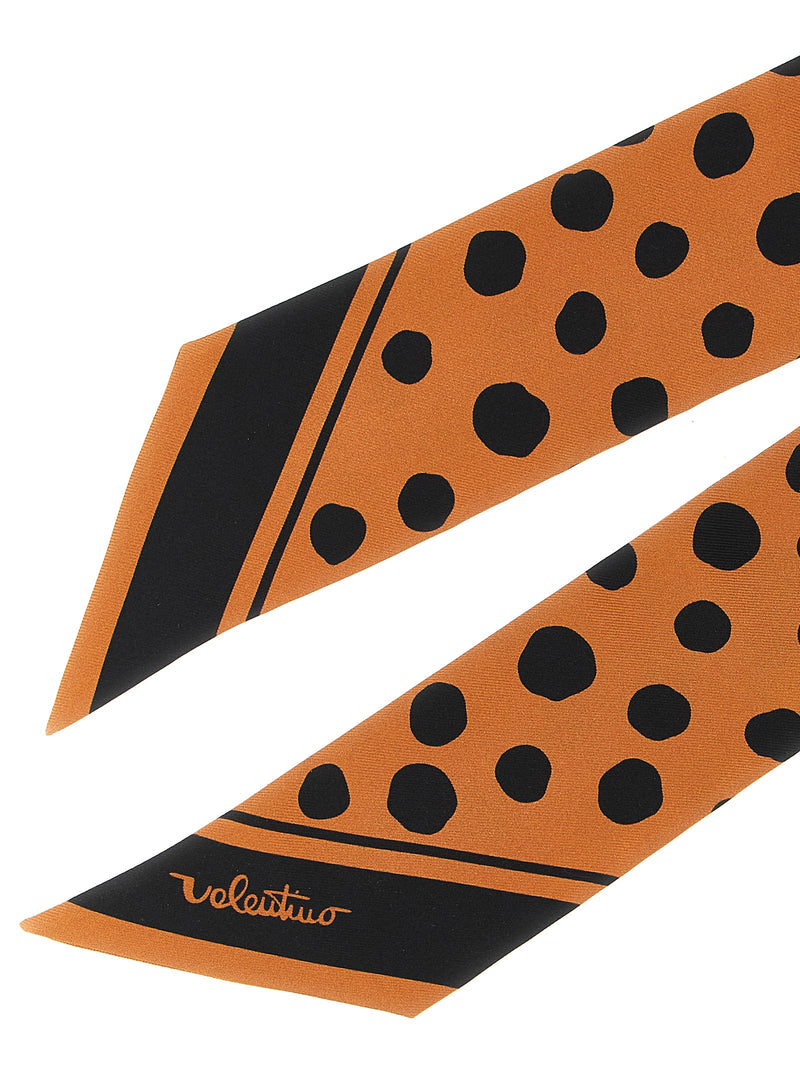Valentino Garavani Brown Silk Foulard - Pois Dalmata Pattern