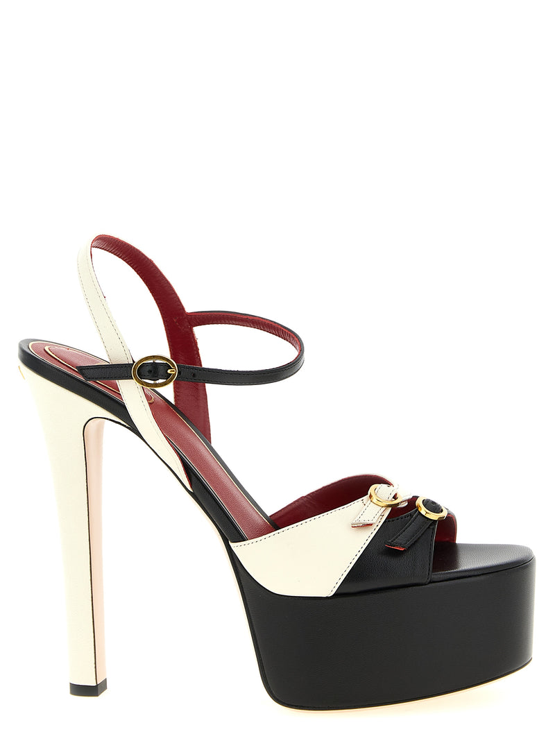 Sandales à talons aiguilles Valentino Garavani en veau bicolore