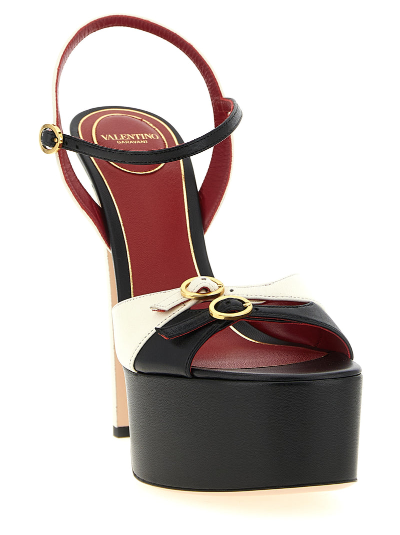 Sandales à talons aiguilles Valentino Garavani en veau bicolore