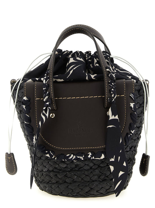 CUBA LAB Black Pantograph Handbag - Habanera Silk Collection