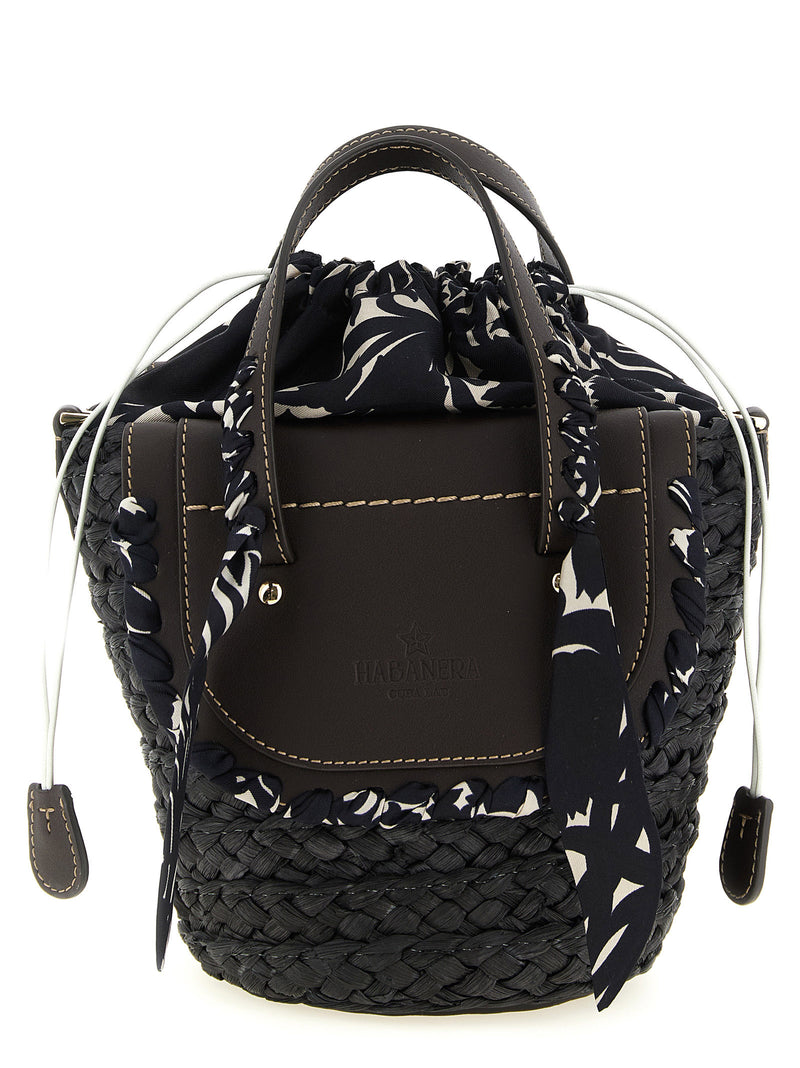 CUBA LAB Black Pantograph Handbag - Habanera Silk Collection