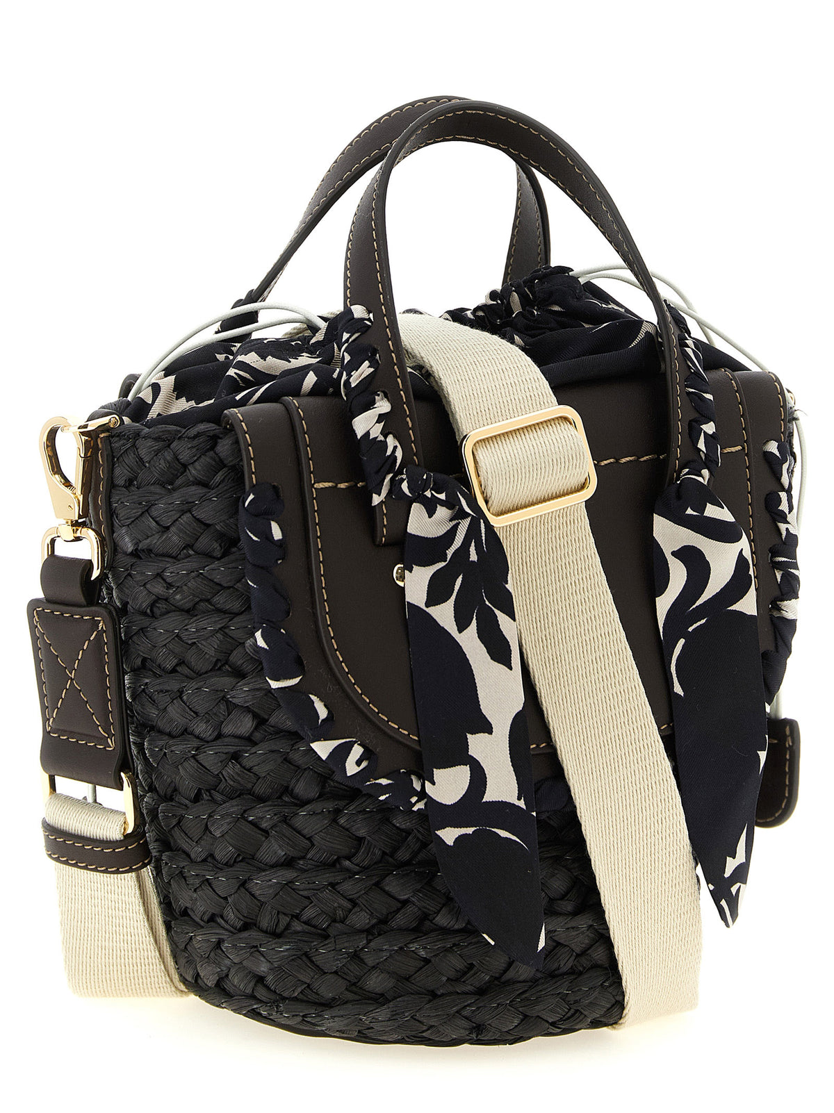 CUBA LAB Black Pantograph Handbag - Habanera Silk Collection