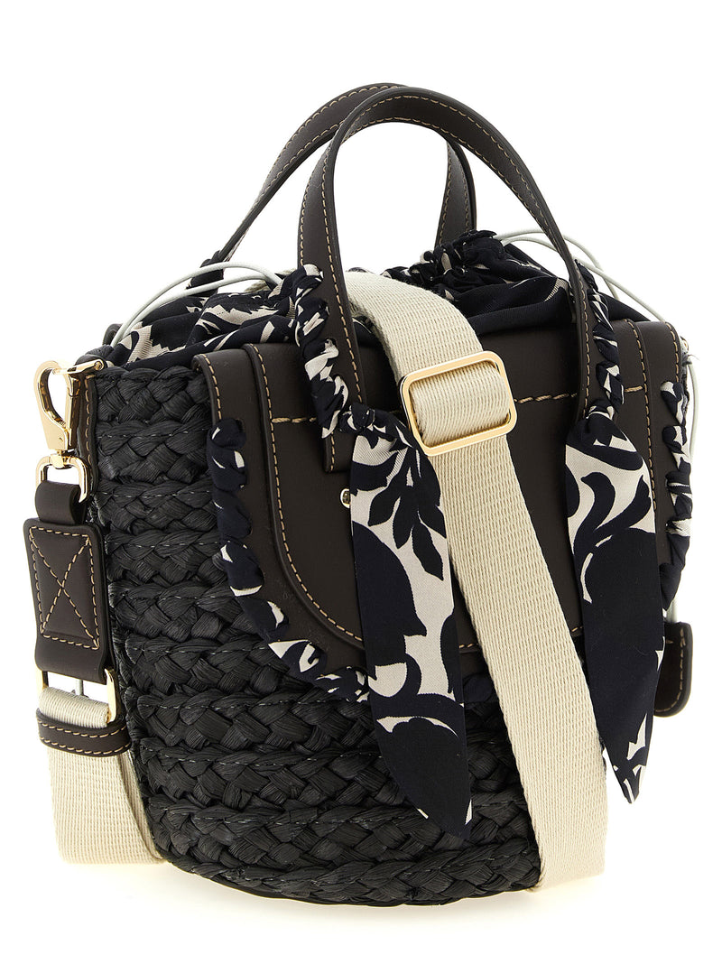 CUBA LAB Black Pantograph Handbag - Habanera Silk Collection