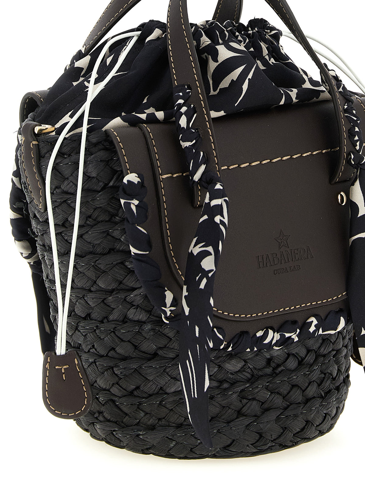 CUBA LAB Black Pantograph Handbag - Habanera Silk Collection
