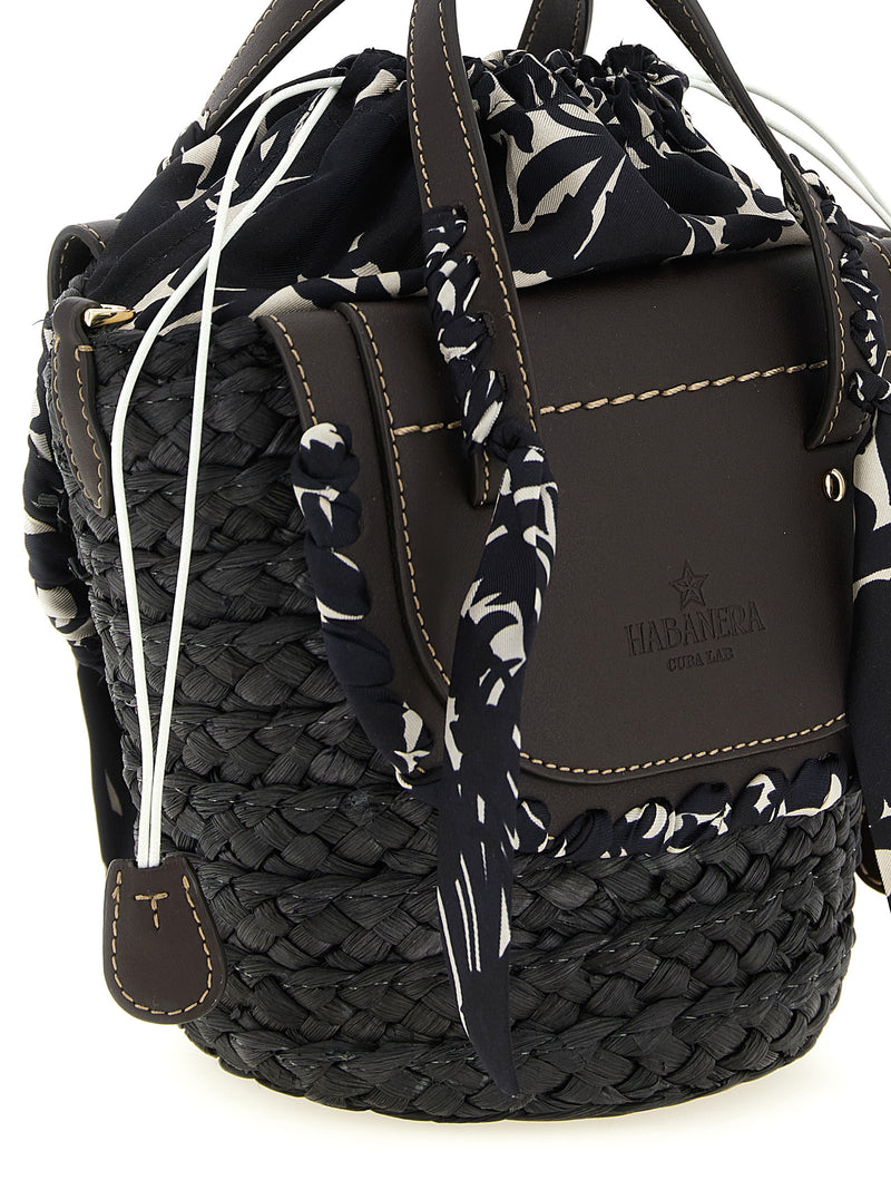 CUBA LAB Black Pantograph Handbag - Habanera Silk Collection