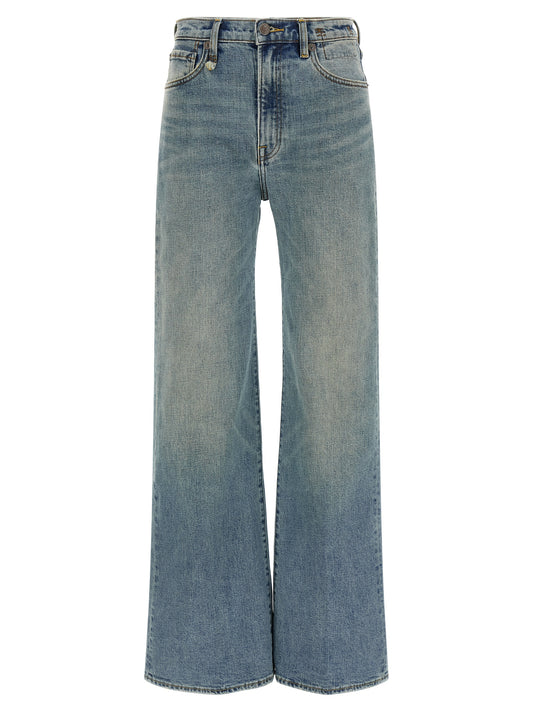 Jean évasé en coton bleu R13