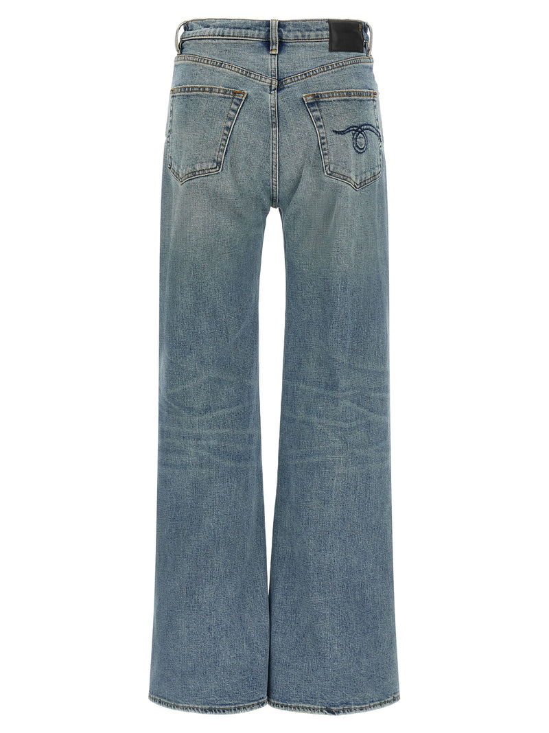 R13 Blue Cotton Flared Jeans