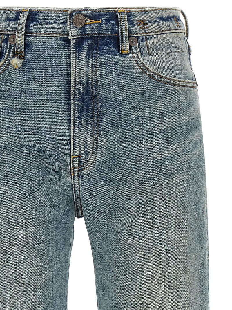 R13 Blue Cotton Flared Jeans