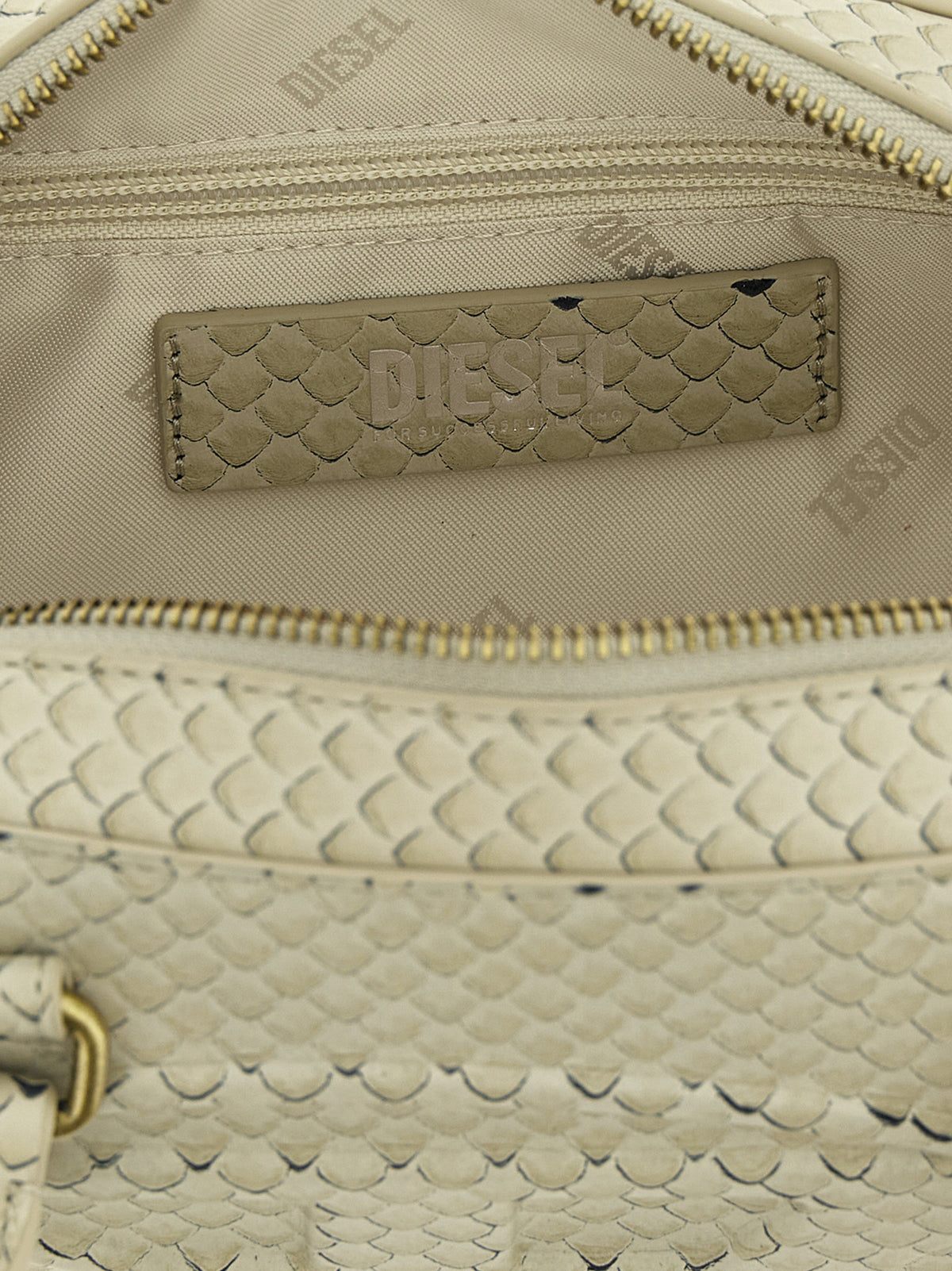 Diesel 1DR Dome Beige Shoulder Bag