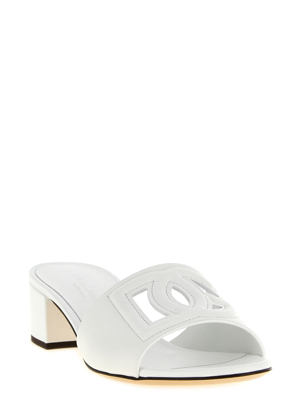 Dolce & Gabbana White Calfskin Platform Sandals - Chic & Stylish
